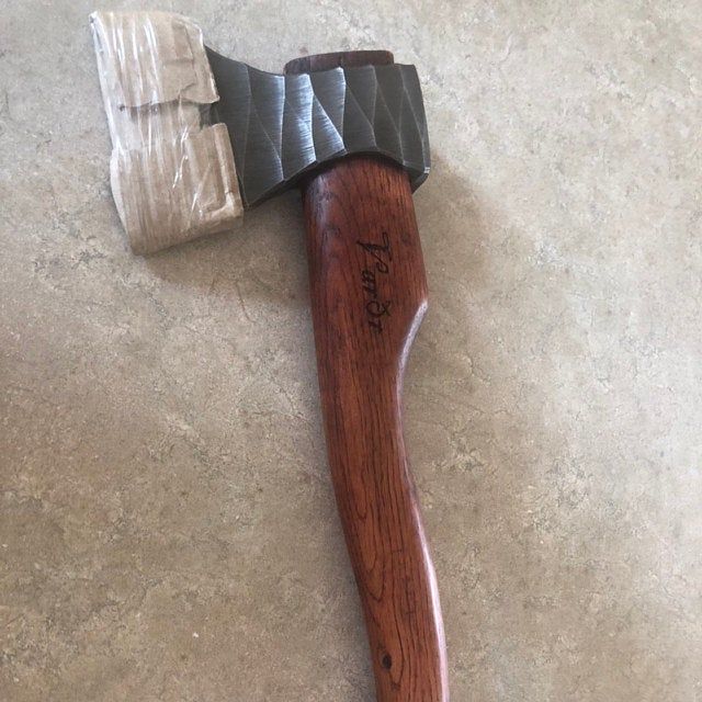 HAND-FORGED HATCHET "STARR" with Leather Cover photo review