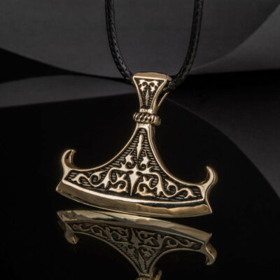 Bronze Slavic Amulet, Perun Axe Blade Pendant